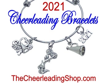 2024 Cheerleading Bracelet, CHILD and ADULT SIZES, Cheerleading Gift, Cheerleader Jewerly, Cheerleading Charm, Cheerleading Award, Cheer Bow