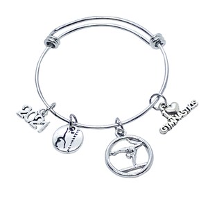 2024 Gymnastics Bracelet, PERSONALIZED Gymnastics Gift, Gymnastics Jewelry, Gymnastics Coach, Gymnast Gift, Gymnastics necklace, Tumbling
