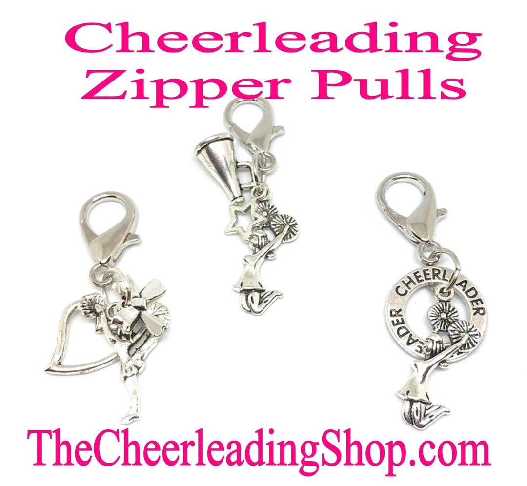 Cheerleader Cheerleading Zipper Pull Silver Cheerleading Etsy