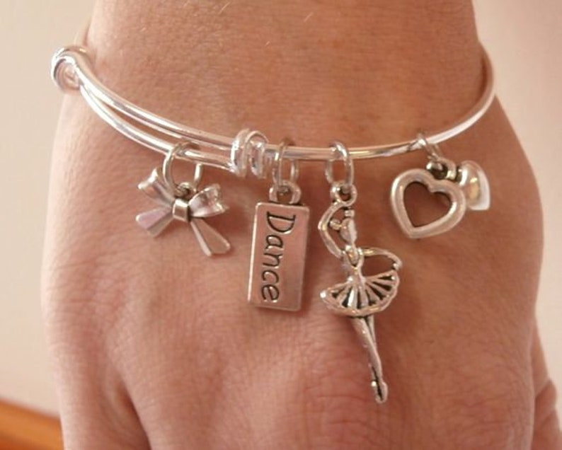 Ballet Jewelry Ballerina Gift Dance Charm Bracelet Dance Gift Dancer Personalized Dance Bracelet Love to Dance Bracelet
