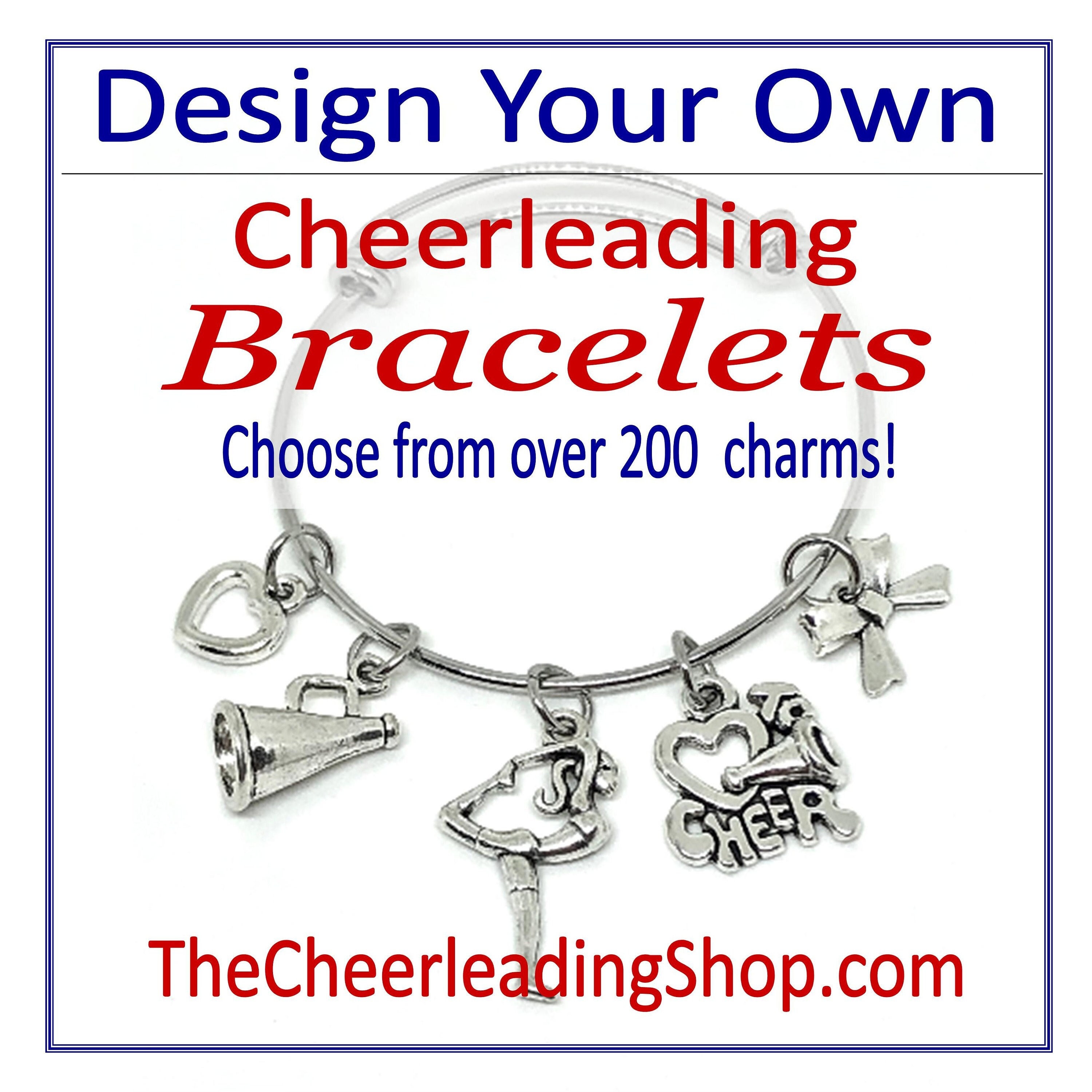 Personalize Your Own Cheerleading Charm Key Chain, Cheerleading Accessories 4 Charms