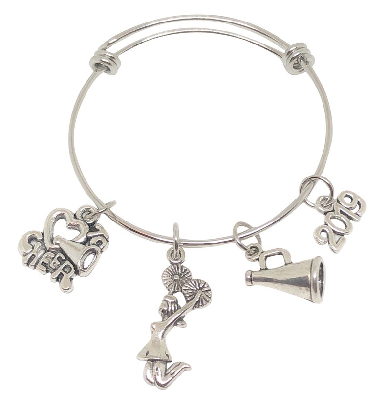 CHILD and ADULT SIZES 2019 Cheerleading Bracelet Cheerleading Award Cheerleading Gift Cheerleading Charm Cheer Bow Cheerleader Jewerly