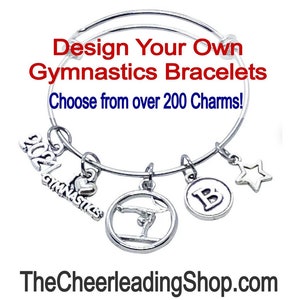Gymnastics Bracelet, PERSONALIZED Gymnastics Gift, Gymnastics Jewelry, Gymnast Charm, Gymnastics Coach, Gymnast Gift, Gymnastics necklace