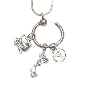 Design Your Own Cheerleading Necklace from over 200 Charms, Sterling Silver, Cheerleading Jewelry, Cheer Mom, Cheer Coach, Cheerleading Bow image 2