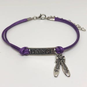 Dance Bracelet 5 COLORS, Dance Gift, Dance Gifts, Gift for Ballerina, Dance Charm, Dance Jewelry, Dance Star Charm Bracelet w/ Quote image 1