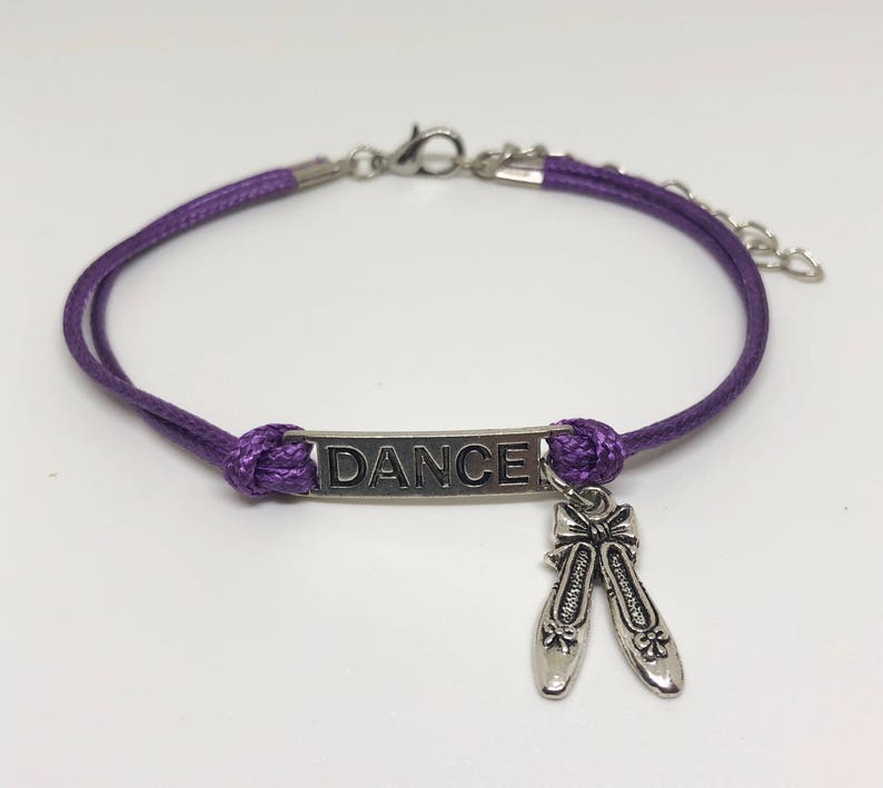 Dance Bracelet 5 COLORS, Dance Gift, Dance Gifts, Gift for Ballerina, Dance Charm, Dance Jewelry, Dance Star Charm Bracelet w/ Quote image 1