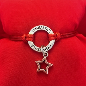 Gymnastics Star Charm Bracelet - 5 COLORS, Gymnastics Jewelry, Gymgastics Quote, Gymnast Bracelet, Gymnast Charm