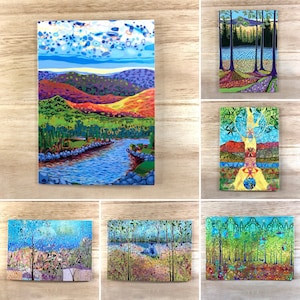 5x7 Blank Greeting Cards of Paintings by Karen Williams-Brusubardis: Select one card or Collection of all 6
