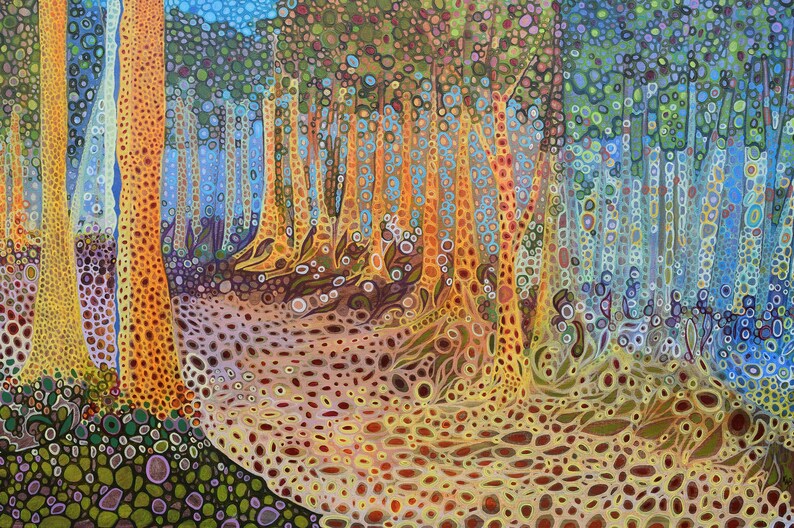 Foliage Particulates Series paintings by Karen Williams-Brusubardis 5x7 Blank Cards