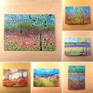 5x7 Blank Greeting Cards of Summer Tree Paintings by Karen Williams-Brusubardis: Select one card or Collection of all 6