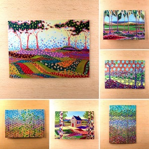 5x7 Blank Greeting Cards of Garden themed Paintings by Karen Williams-Brusubardis: Select one card or Collection of all 6