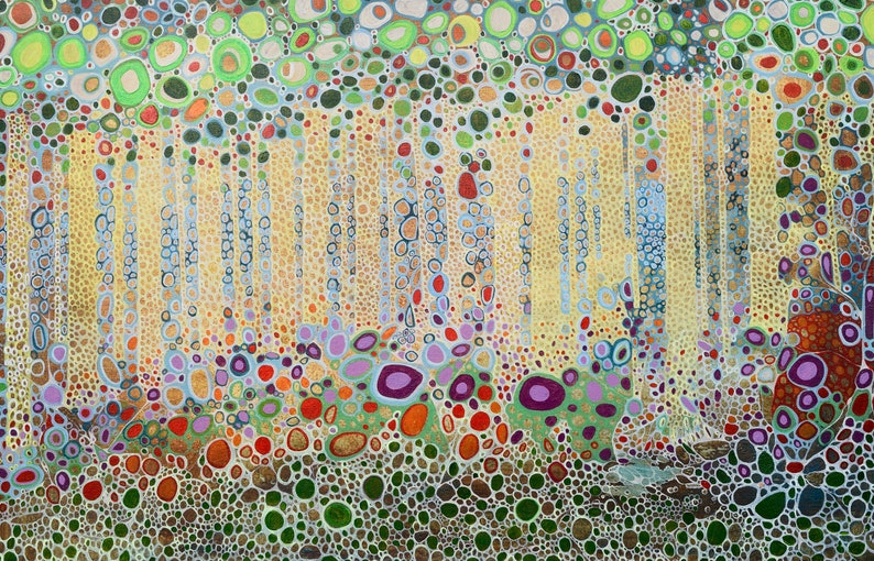Foliage Particulates Series paintings by Karen Williams-Brusubardis 5x7 Blank Cards