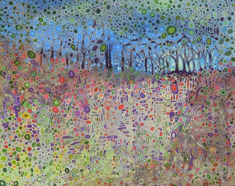 Foliage Particulates Series paintings by Karen Williams-Brusubardis 5x7 Blank Cards