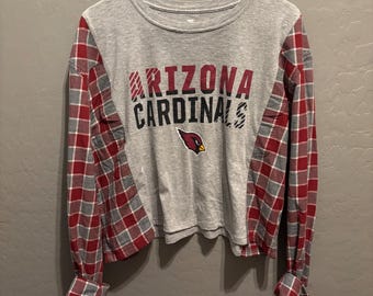 Arizona Cardinals T-shirt Plaid Mashup Custom Shirt Oversized Women’s Medium