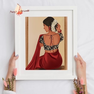 Fashion illustration saree on sale