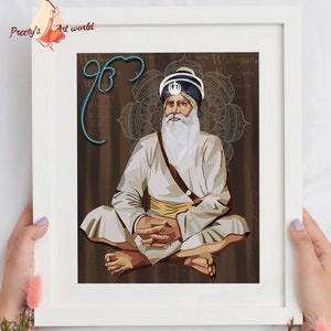 Baba Deep Singh Ji Sikh Art Illustration Print I Sikh God Wall Art Poster I Punjabi Sikh Religious Home Wall Décor I Sikhism I Sikh Guru