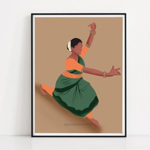 Kathak danseres van India Art Print ik dans kunst ik Indiase Home decor ik dans kunst aan de muur ik etnische decor ik klassieke dans