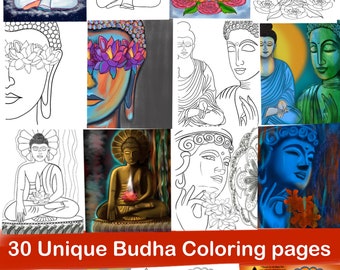 Buddha Coloring Book Etsy