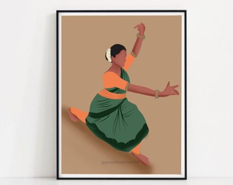 Kathak Dancer Of India Art Print I Dance Art  I Indian Home  Decor I Dance Wall Art I Ethnic Decor I Classical Dance