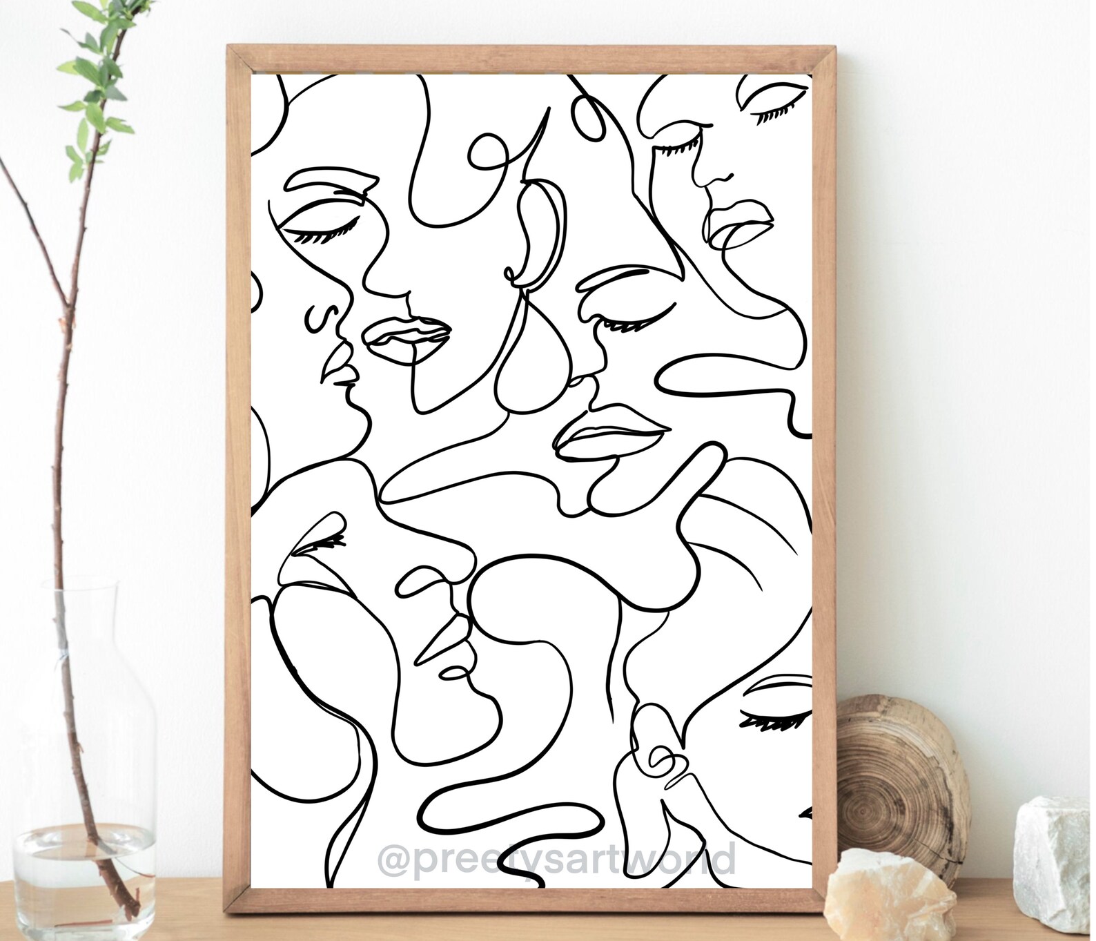 Abstract Faces Print I One Line Women Faces I Modern Decor Wall Print I ...