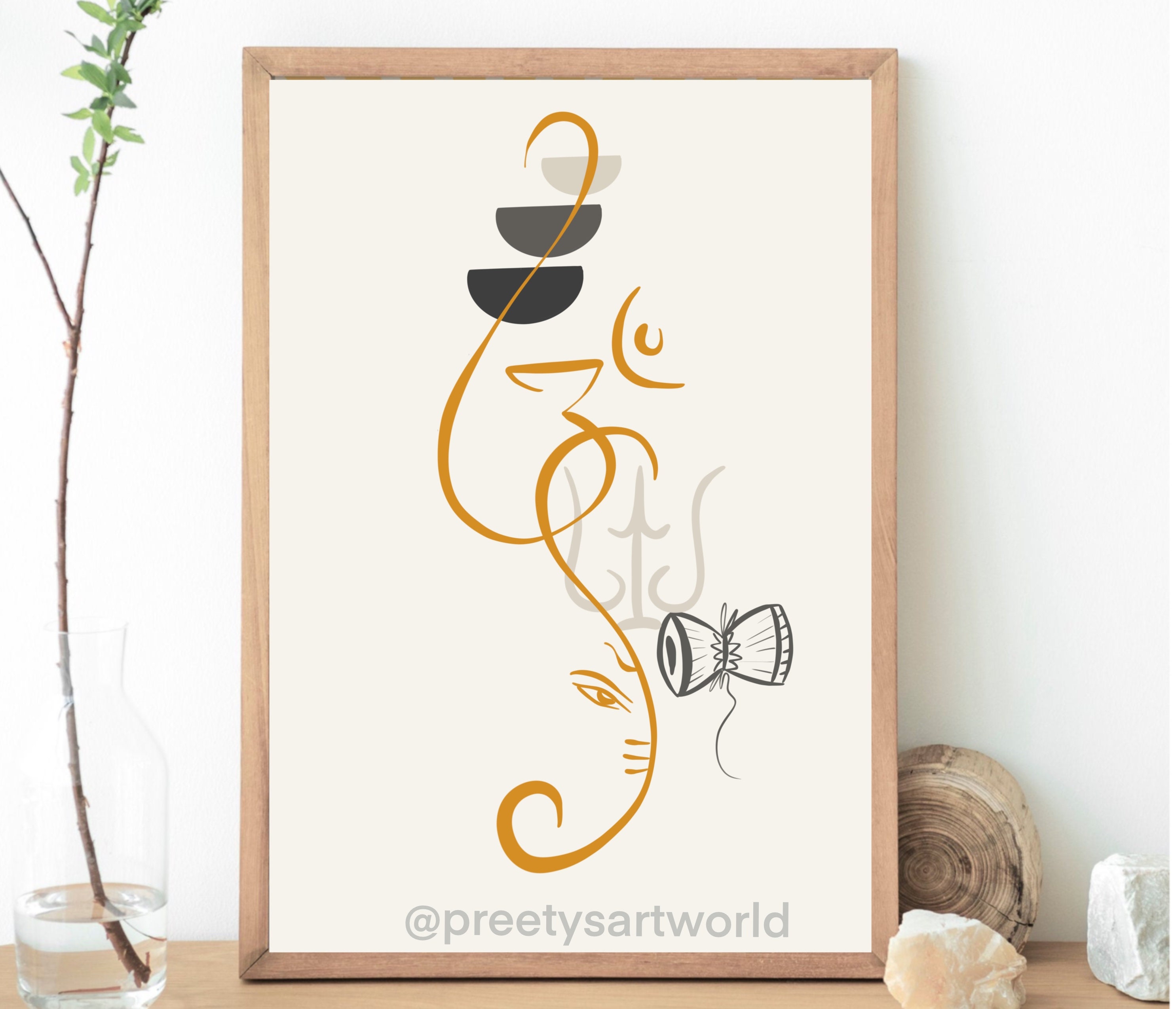 Abstract Modern Om Ganesha Minimalist Line Drawing Indian Hindu God Home  Wall Decor I Boho Art I Simple Ganesha Puja Room Decor I Indian Art - Etsy  Singapore, image size:2971x2550