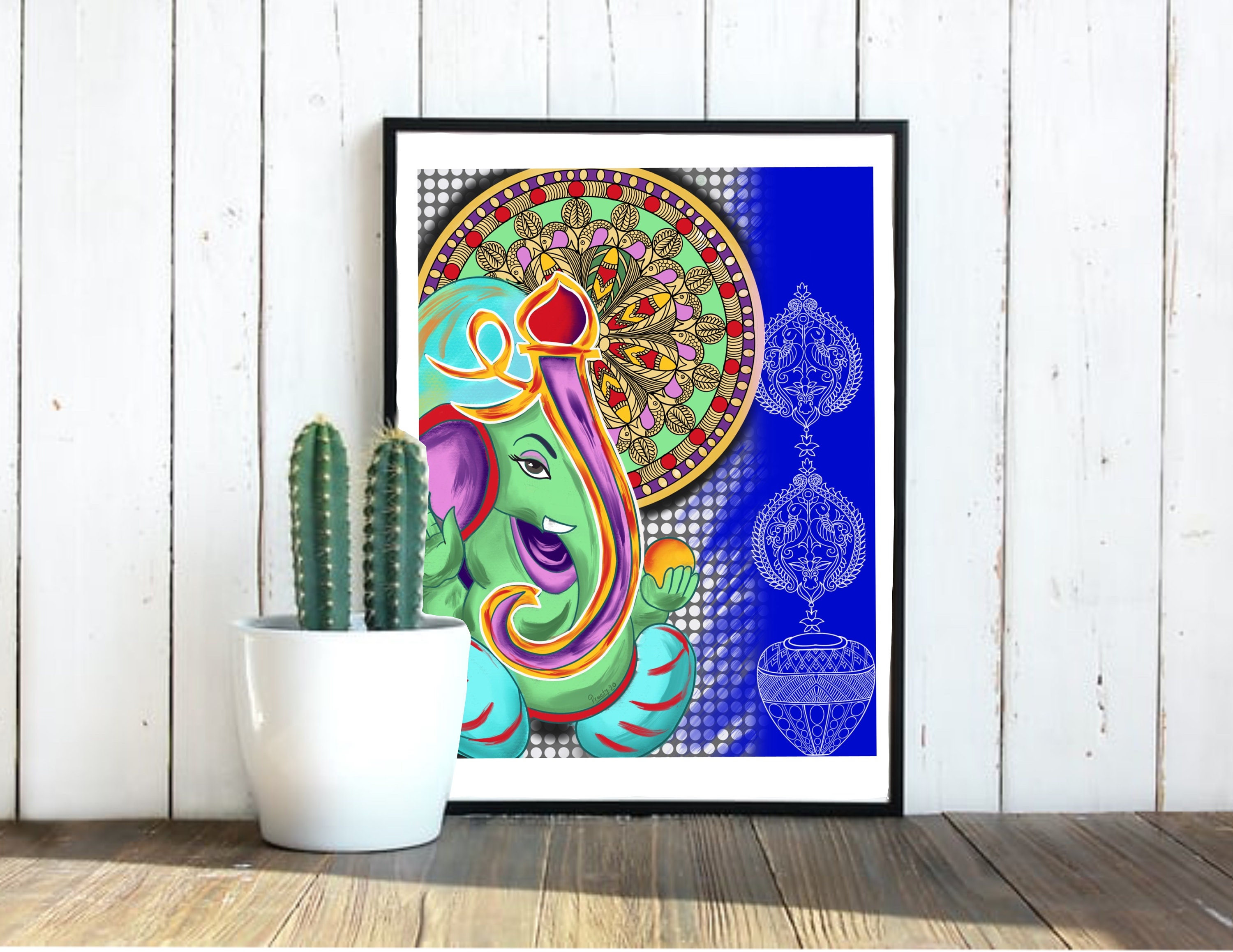 Ganesha Ganpati Ganesh ji Indian God Digital Art Print Digital Download Active
