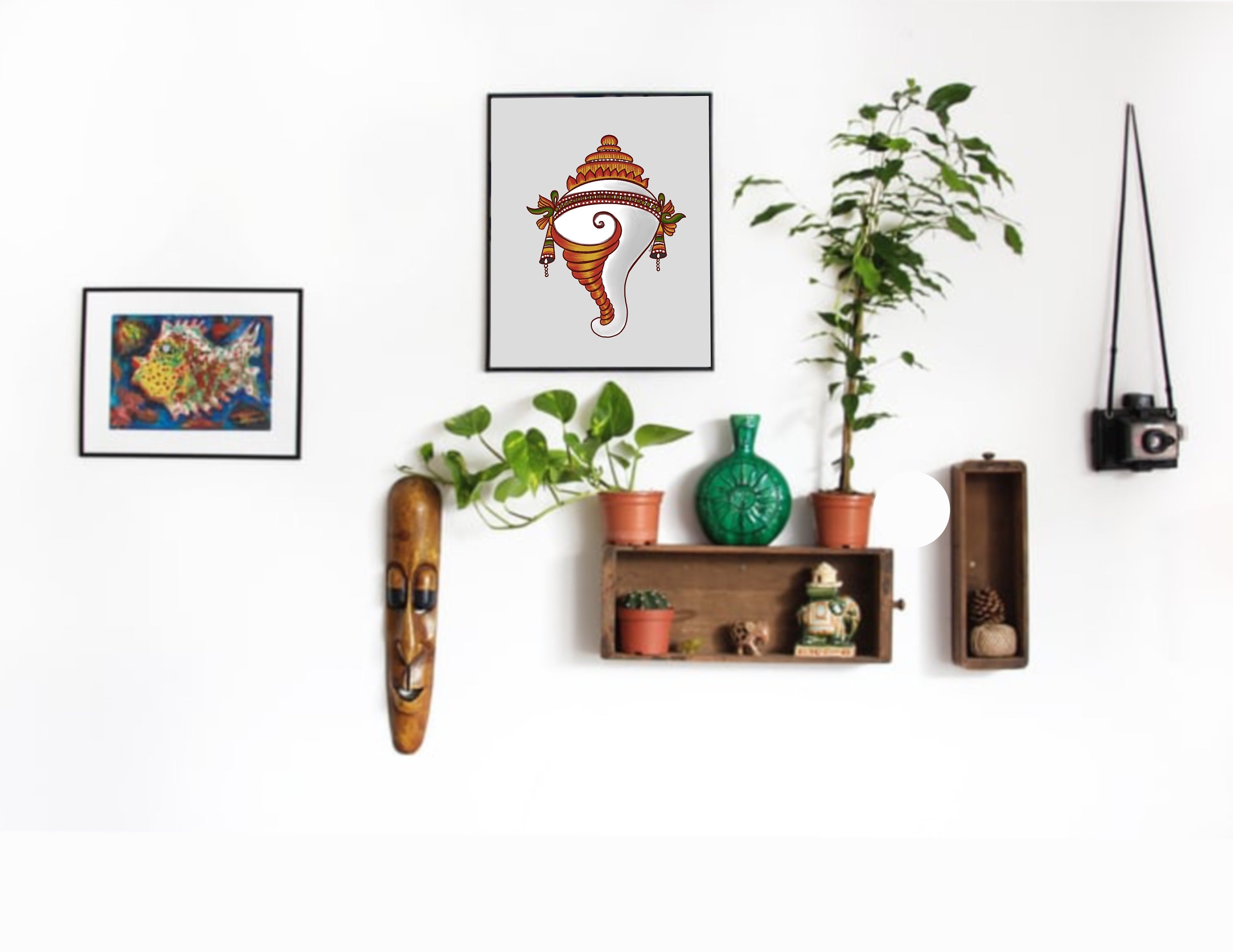 Shankh Shell Graphics Buy Shankh the Indian Conch Shell I Hindu Religion Puja Blowing Shankh ...