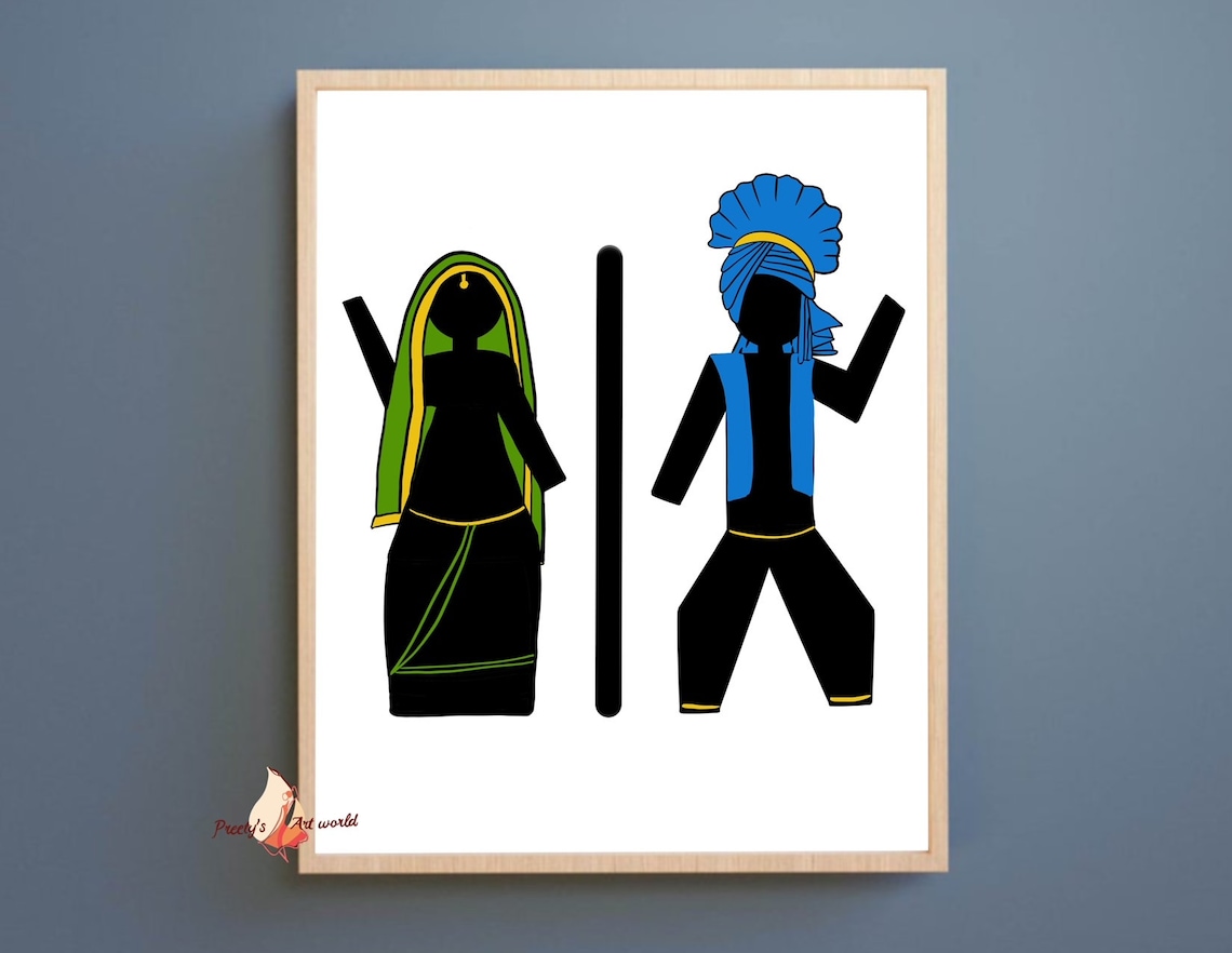 Punjabi Unisex Restroom Poster Sign I Bathroom Wall Decor I I Etsy