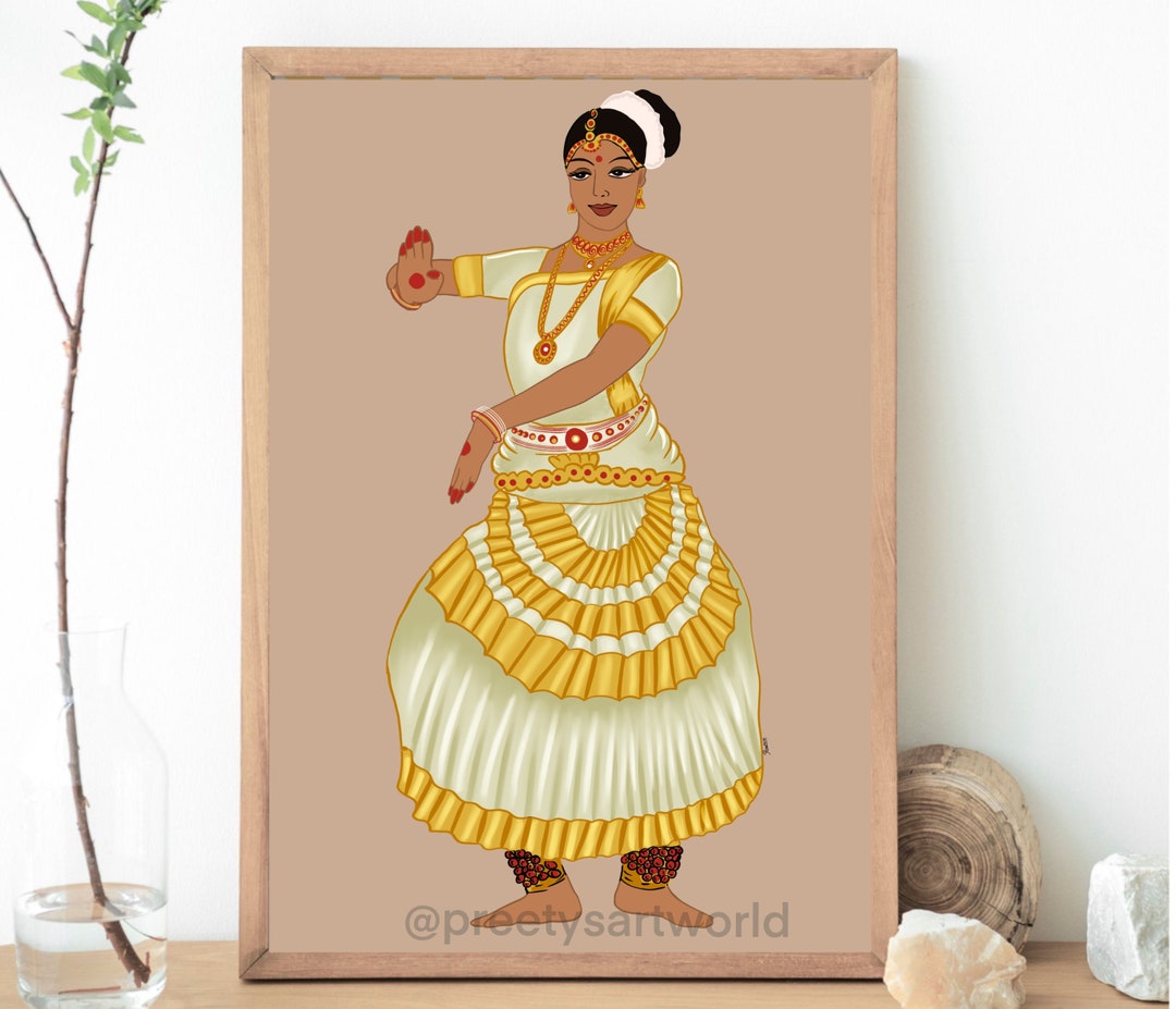 Buy Indian Dancer Mohiniyattam Poster Art Print Illustration I ...