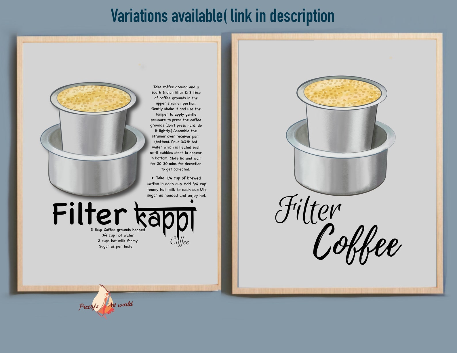 Filter Kaapi South Indian Coffee Recipe Poster Print Etsy