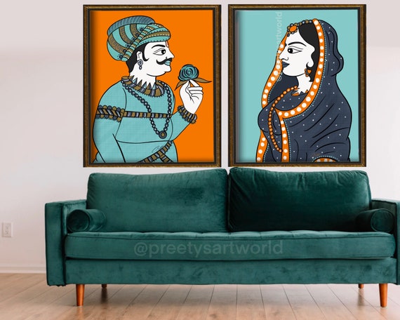 Royal Rajkumar & Royal Rajkumari India Exotic Desi Couple Wall - Etsy Royal Rajkumar & Royal Rajkumari India Exotic Desi Couple Wall - Etsy