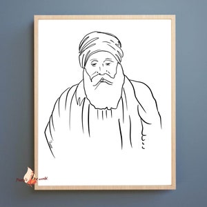 Guru Amar Daas Ji I SikhArt Print I Sikh Guru Wall Art Poster I Punjabi Sikh Religious Home Wall Décor I Sikhism Painting I Sikh 10 gurus