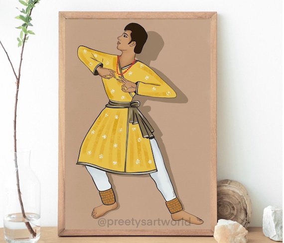 Buy Indian Kathak Dancer Art Print Wall Decor Online in India  Etsy