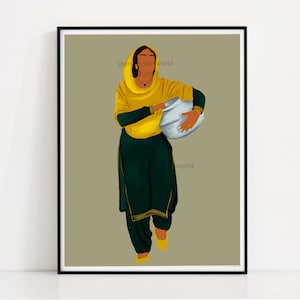 Punjabi Sikh Women Carrying Matka Water Pot Art Print I Indian Ethnic Home Décor I Village Life I Traditional Indian Printable Wall Art image 4