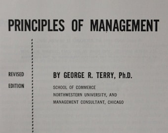 Principles of Management: George R. Terry, 1957 3rd Printing