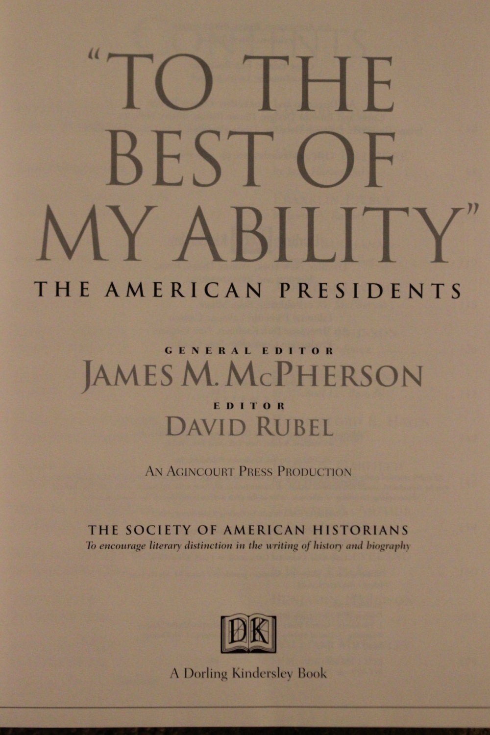 To The Best Of My Ability The American Presidents James M Etsy Ireland