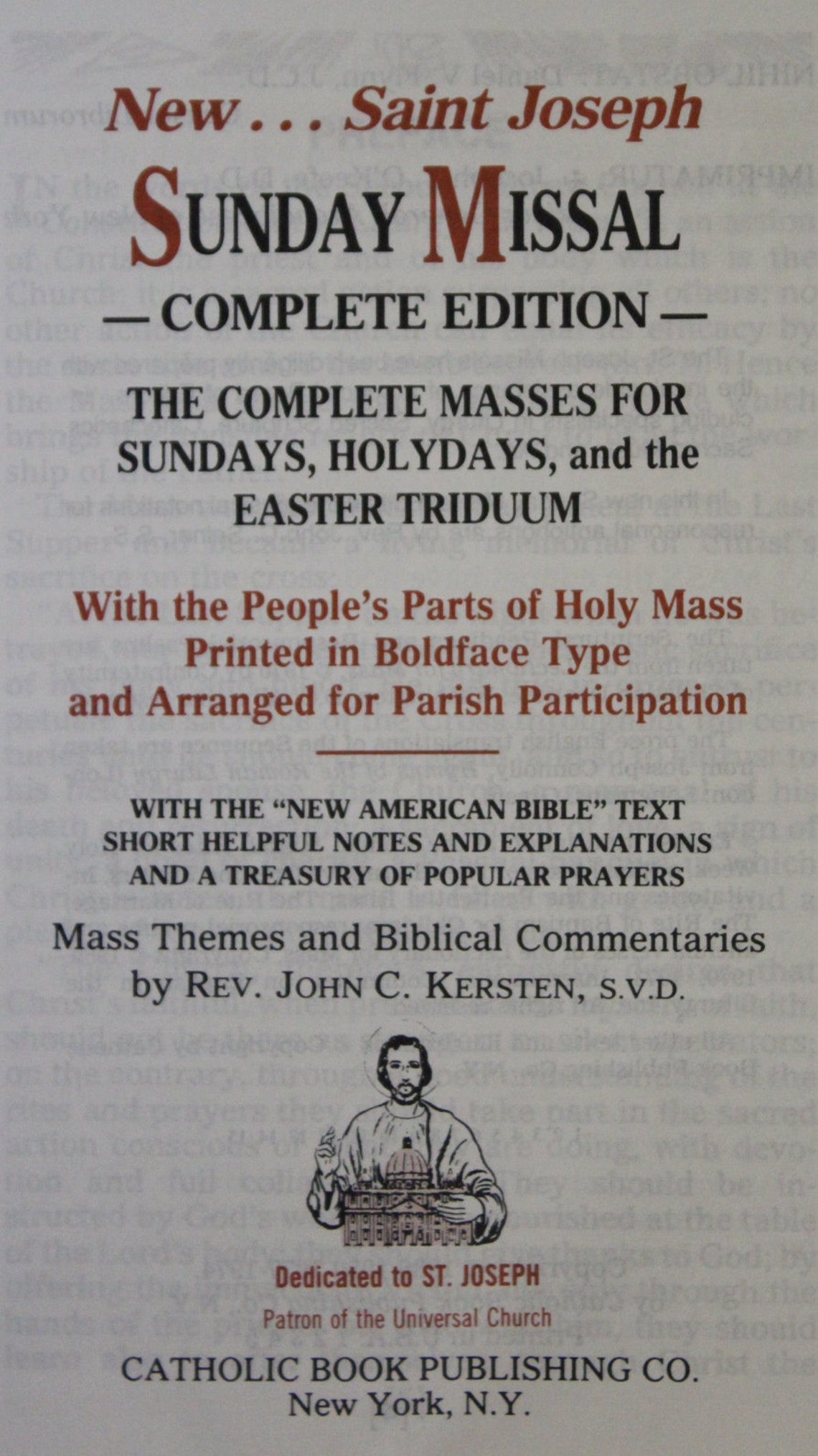 New...saint Joseph Sunday Missal and Hymnal Complete Edition Etsy