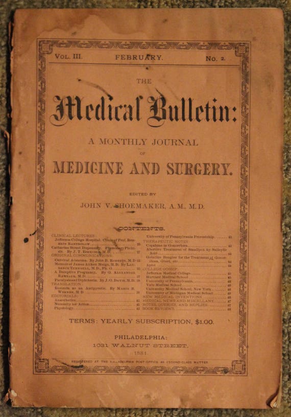 The Medical Bulletin A Monthly Journal Vol Iii February Etsy • обновлено 2 дня назад. etsy