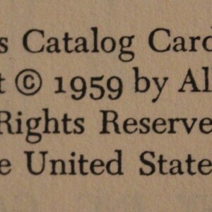 Op de afbeelding: Library of Congress Catalog Card Number 59-9137. Copyright &copy; 1959 by Allen Drury. Alle rechten voorbehouden. Gedrukt in de Verenigde Staten van Amerika.
