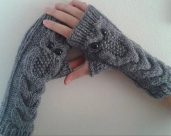 owl gloves / crochet mittens / Fingerless Gloves / Winter Accessories /  Winter Mittens / WORLDACCESSORY