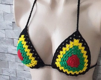 festival bikini, crochet bikini, rasta bikini, lace crochet bikini, women swimwear, crochet bikini swimsuit, /WORLDACCESSORY