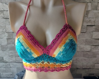 bustier, crochet bustier, batik bustier, (couleur 4572), maillot de bain femme, maillot de bain bustier au crochet