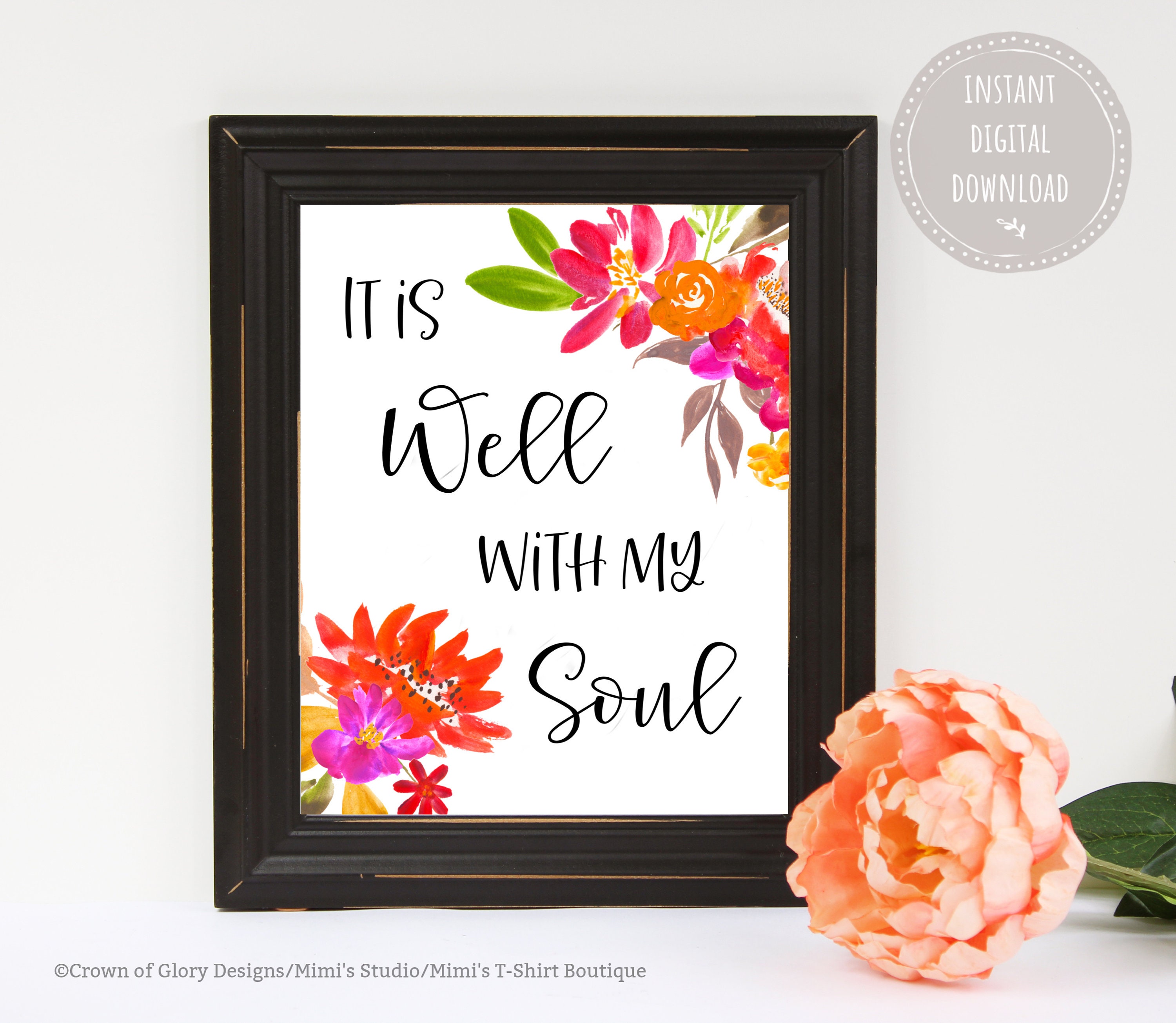 It is Well With My Soul Print Christian Wall Art Hymn Art Etsy UK