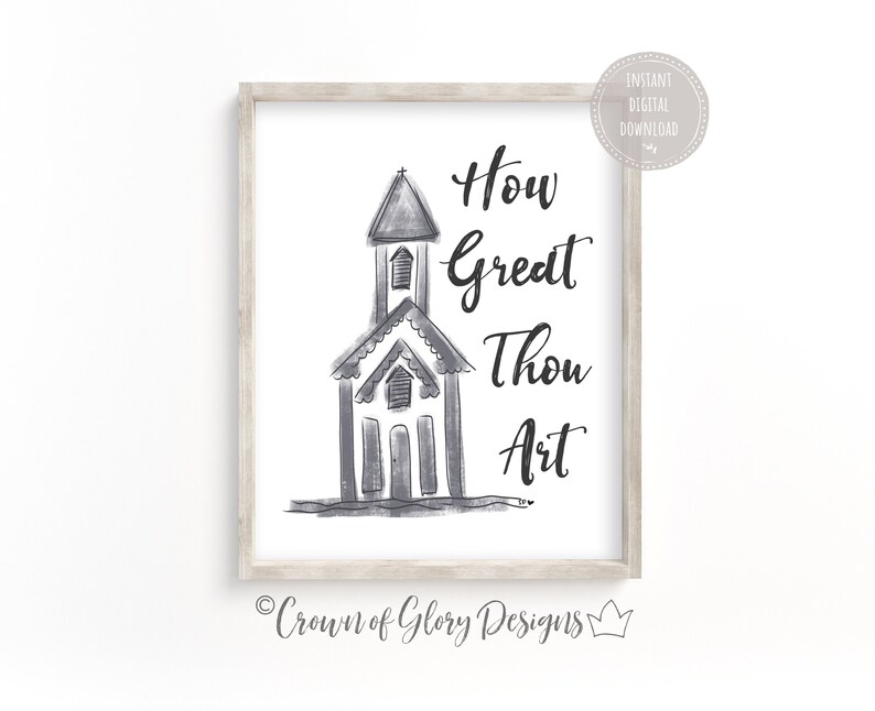 How Great Thou Art Printable Wall Decor Church Wall Art Etsy