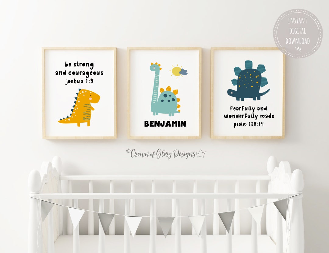 Dinosaur Personalized Baby Boy Nursery Wall Decor Custom - Etsy