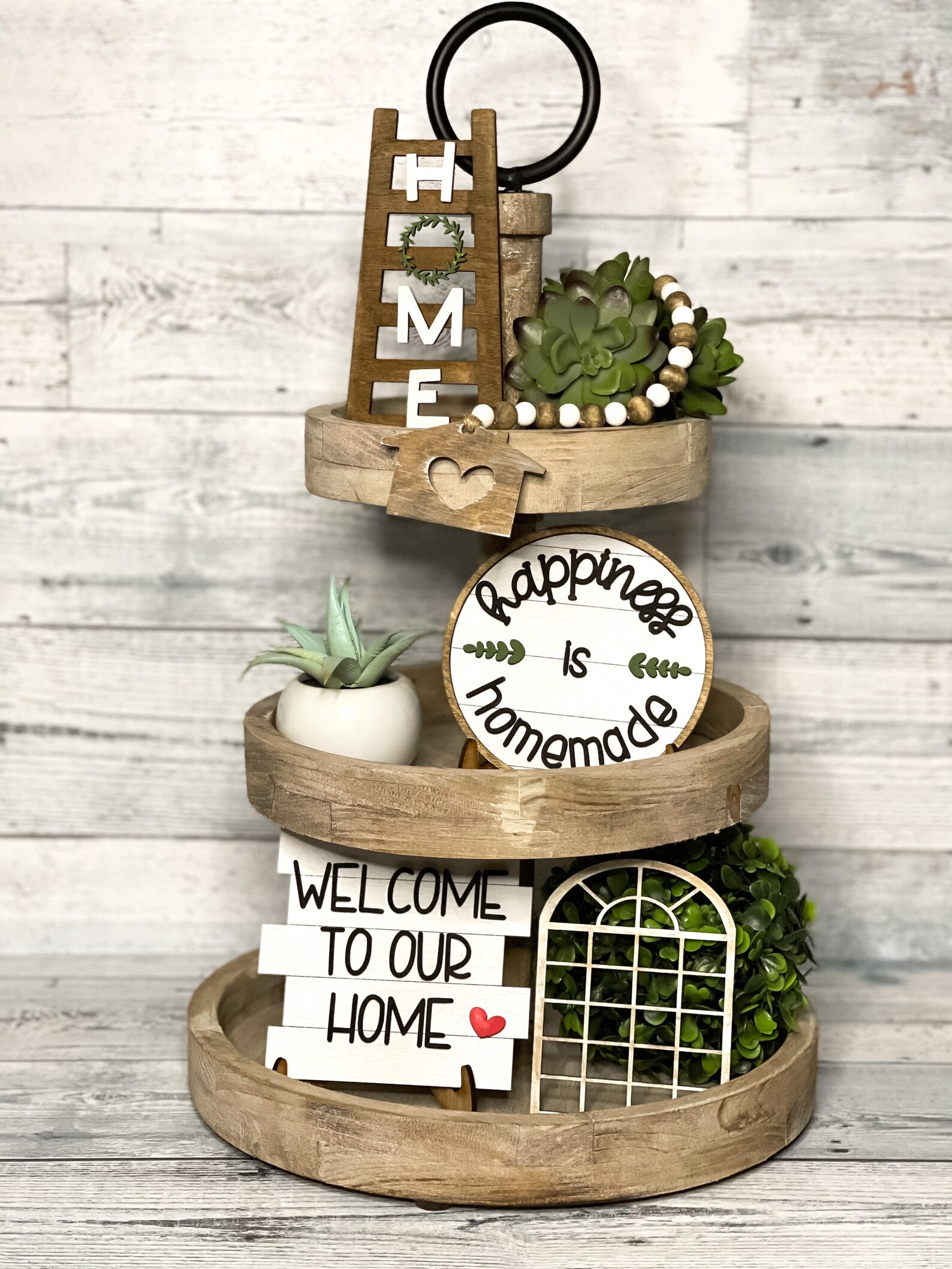 Home Tiered Tray Signs Farmhouse Decorative Tray Everyday Etsy