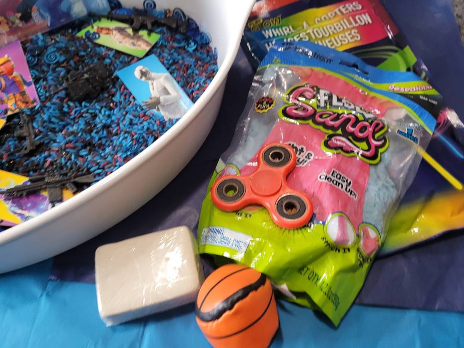 Fortnight Sensory Rice and Fidget Bin Pretend Play Fidget Etsy