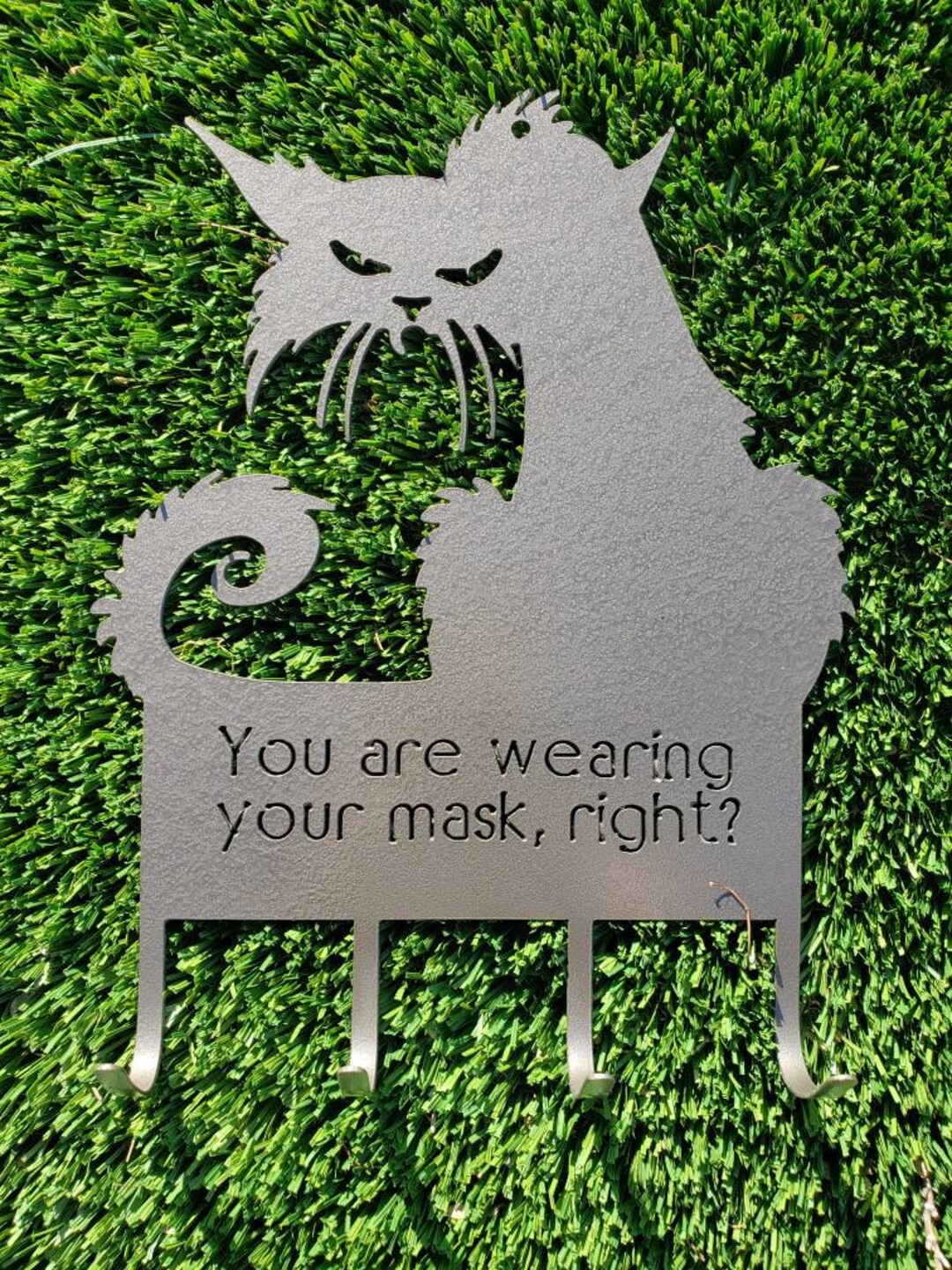 You Are Wearing Your Mask Right? Cat Painted Steel Face Mask Organizer ...