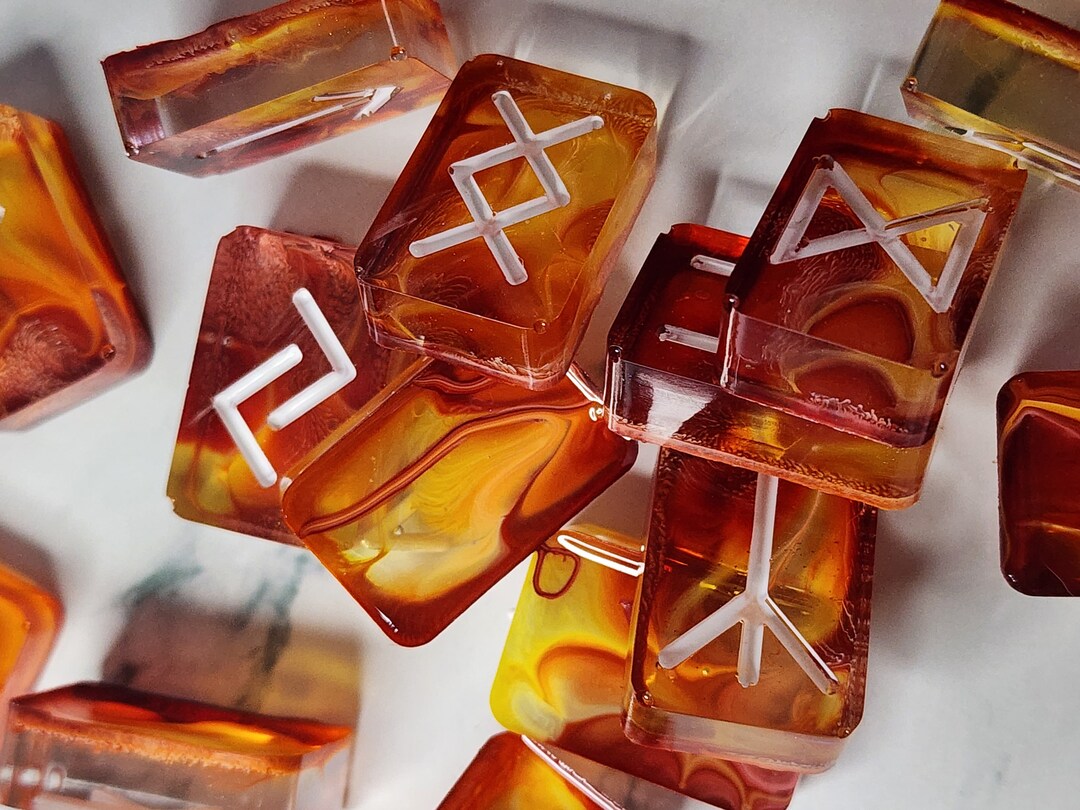 Fire Resin Hand Poured and Created Runes - Etsy