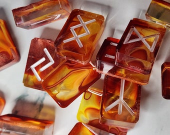 Fire Resin Hand Poured and Created Runes